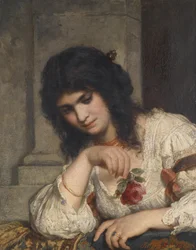 Lady at the Parapet with Rose